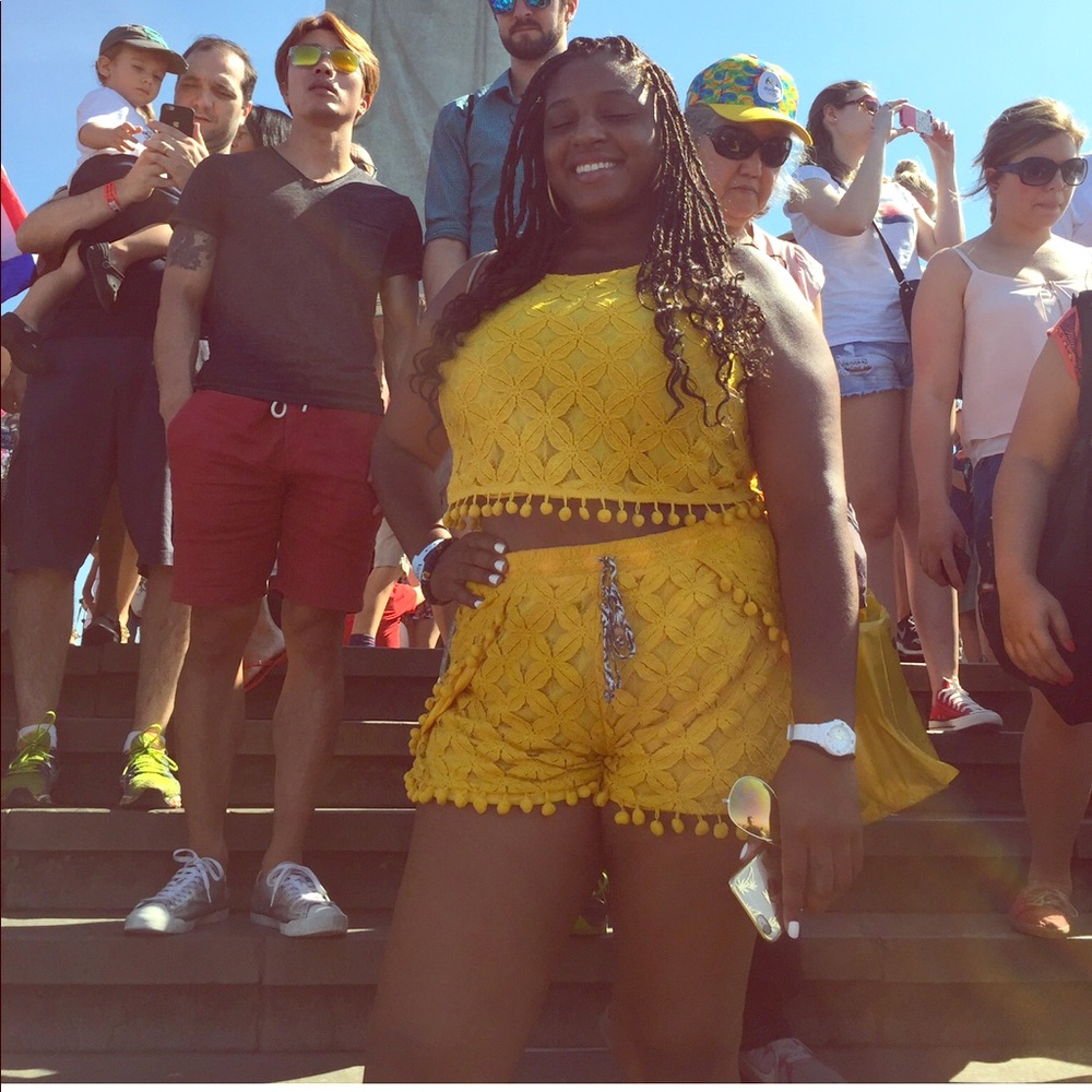 Yellow Two Piece Short Set